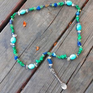 Lapis Quartz Howlite Mini Spoon Necklace